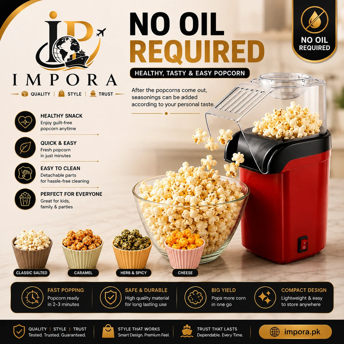 Hot Air Popcorn Maker β Quick & Easy Homemade Popcorn!