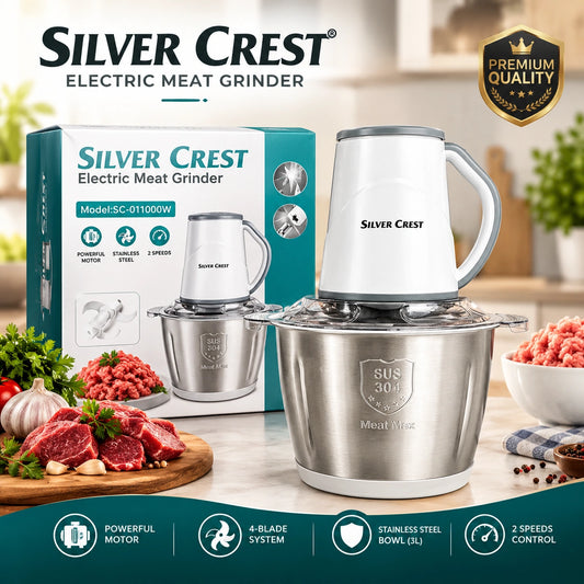 Silver Crest Electric Chopper | 3L | 1000W Motor | 4 Blades!