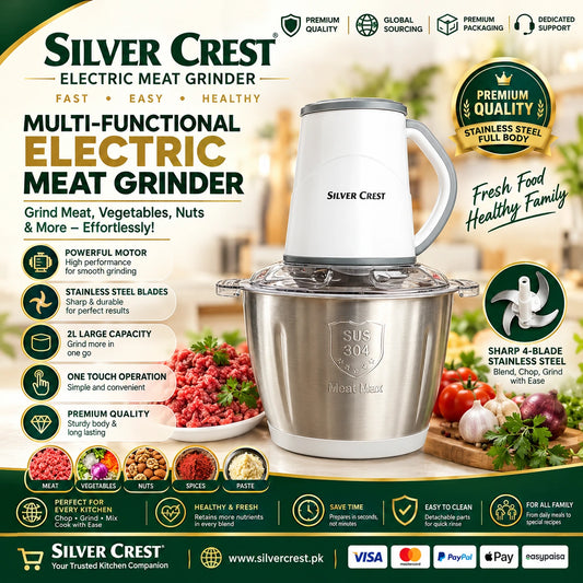 Silver Crest Electric Chopper | 3L | 1000W Motor | 4 Blades!