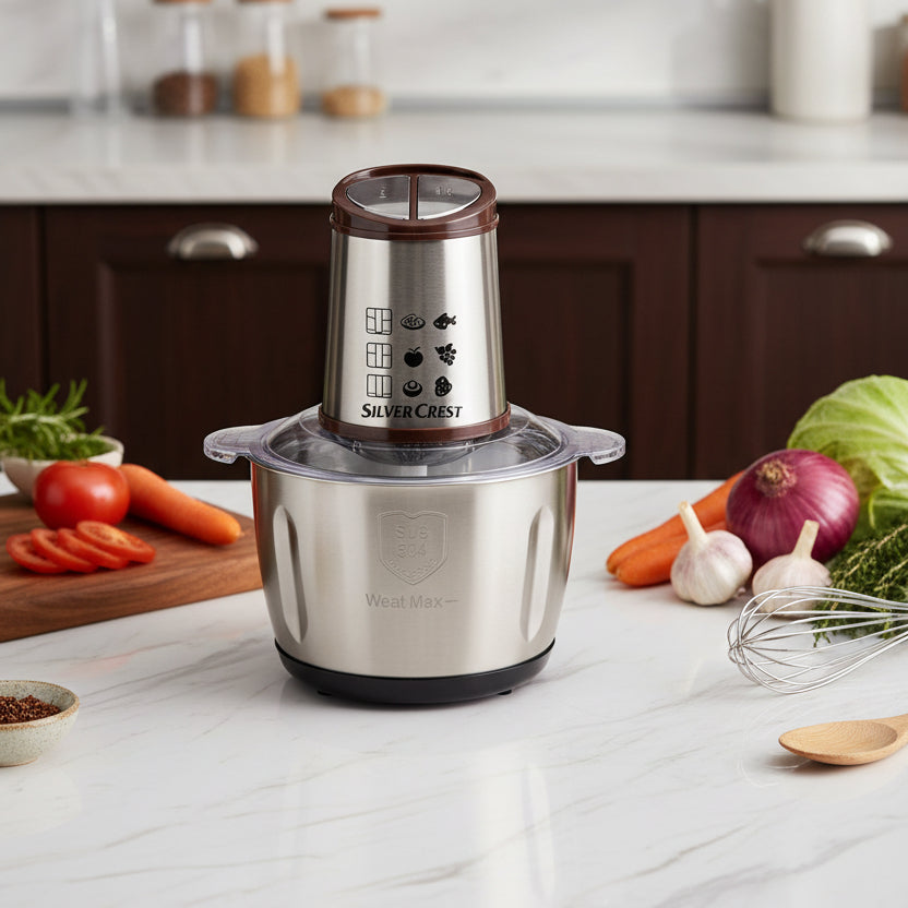 Silver Crest 3L Electric Chopper | Heavy-Duty  500W Motor | 4-Blade !