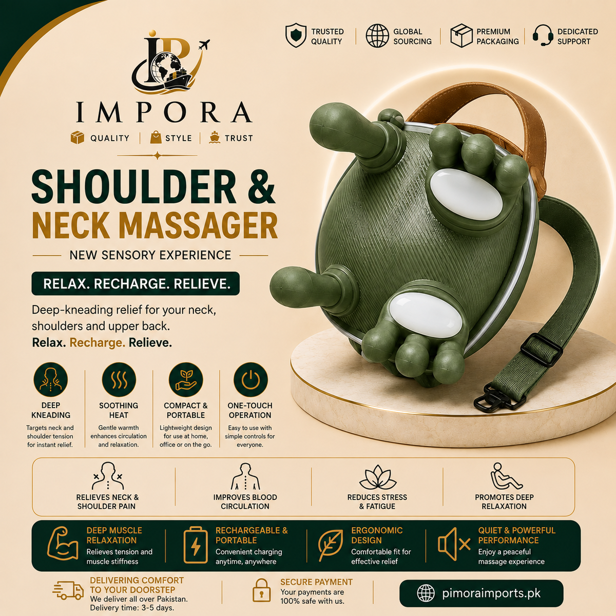 Premium Neck Massager with Heating & Massage Modes!