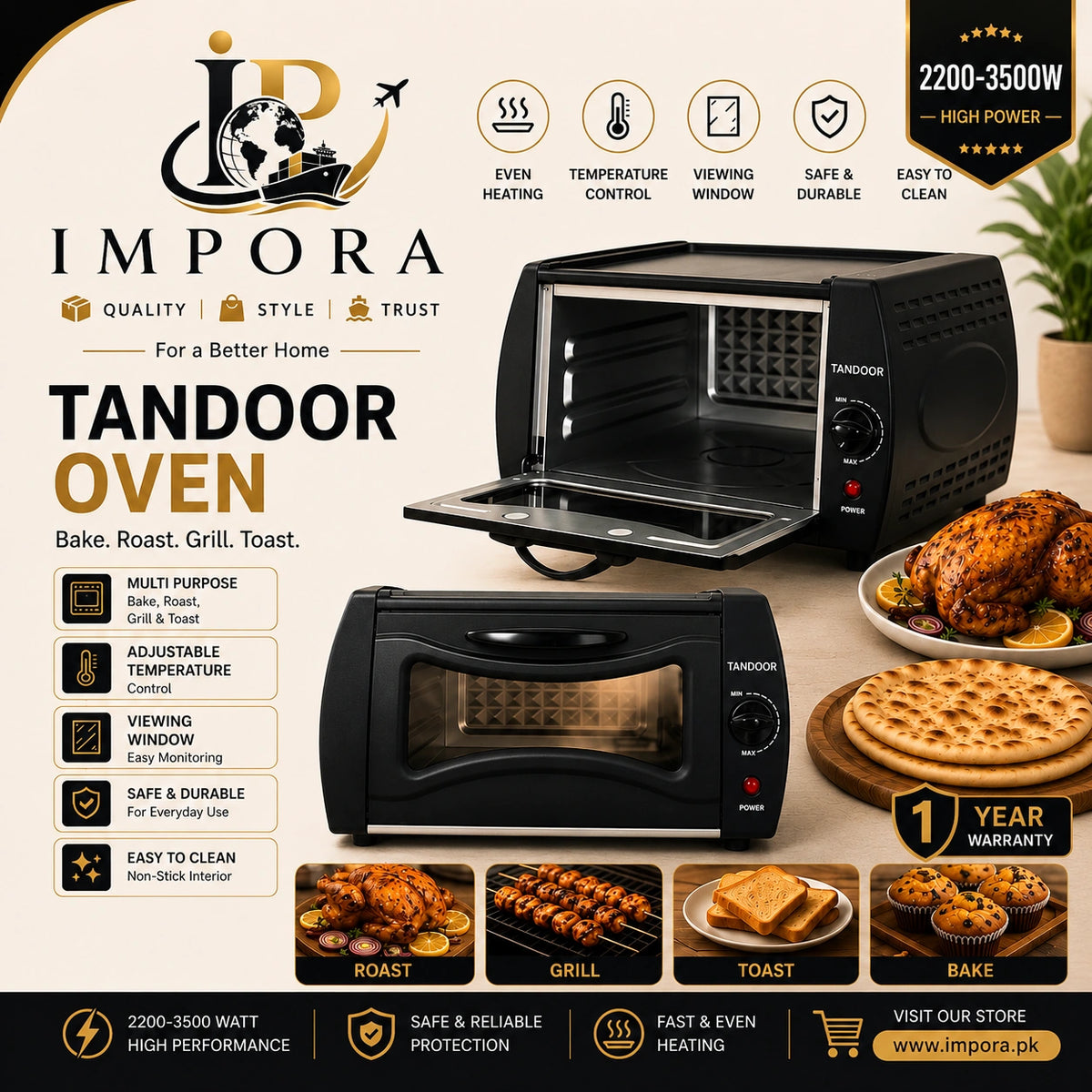 Electric Tandoor Oven | Grill, Bake, Roast & Toast!